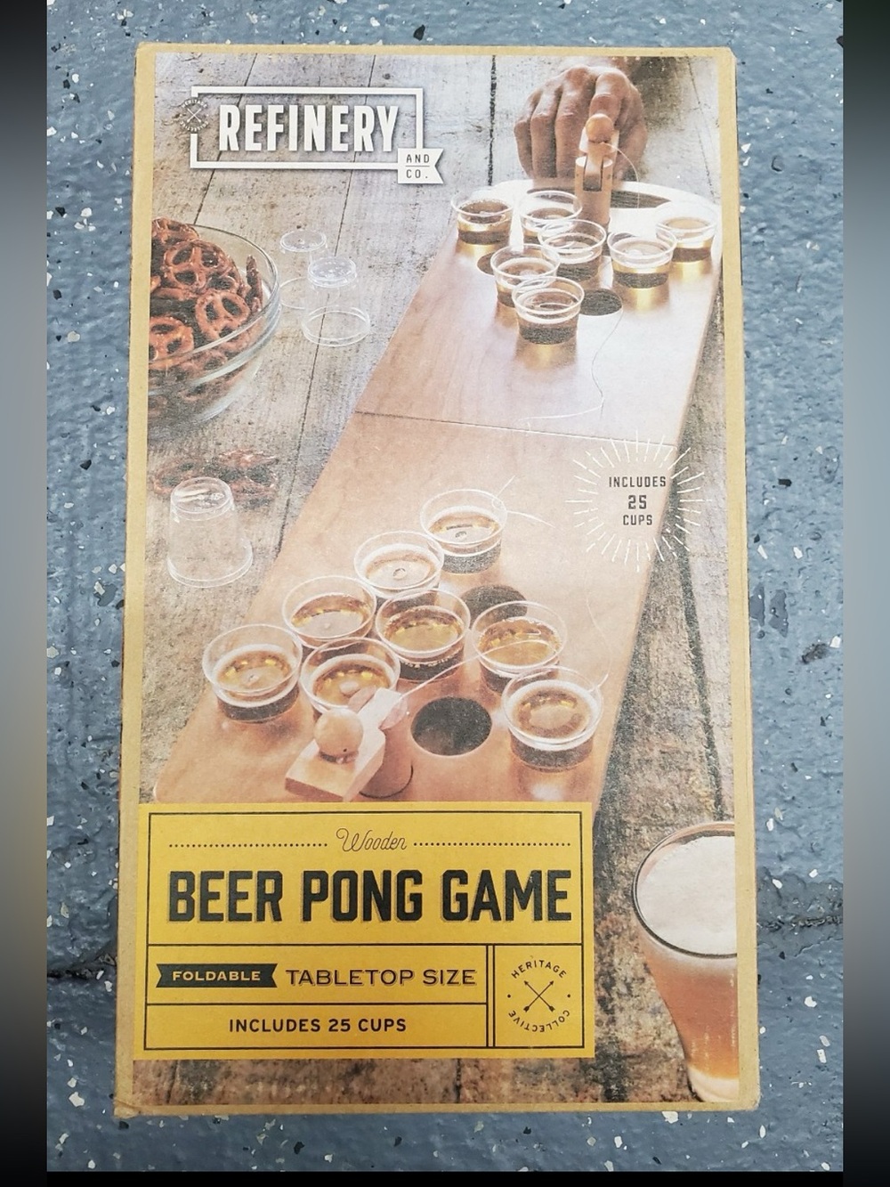 Refinery Wooden Beer Pong Game - Natural Wood